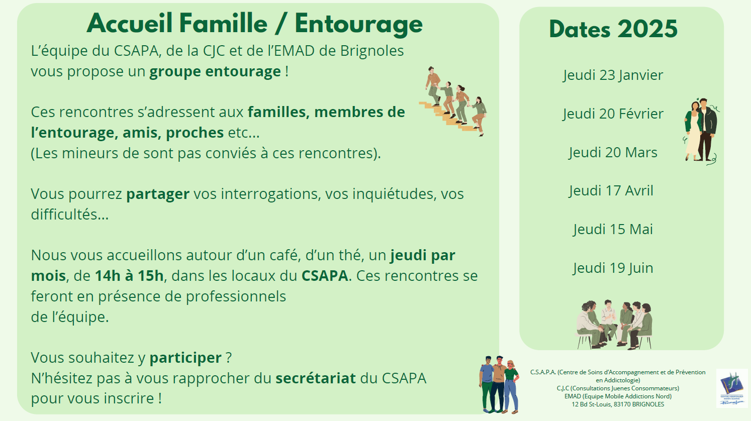 Accueil familles entourage calendrier